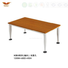 Hot Sale Wooden Top Square Tea Table with Metal Legs (H30-0531)